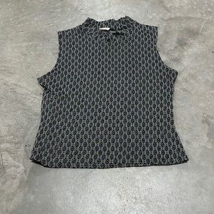 Escapades brand black n silver sleeveless top /Size S /Q-56‎